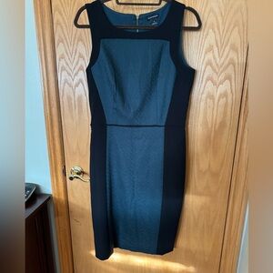 Club Monaco Elegant Black and dark green/teal colour Midi Dress